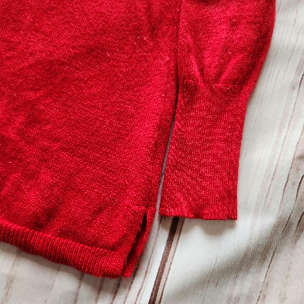 Talbots 100% Pure Cashmere Turtleneck Sweater Holiday Red | Women's Size XS - Picture 3 of 8